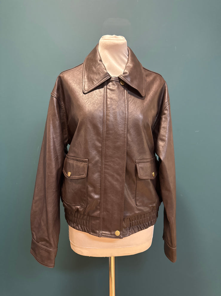 Bomber eco pelle testa moro