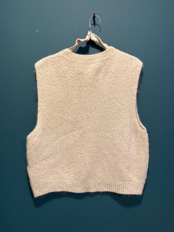 Gilet maglia ecrù