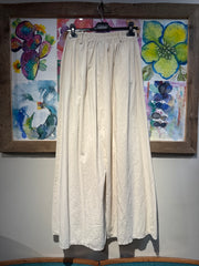 Pantalone ampio velluto 2000 righe panna