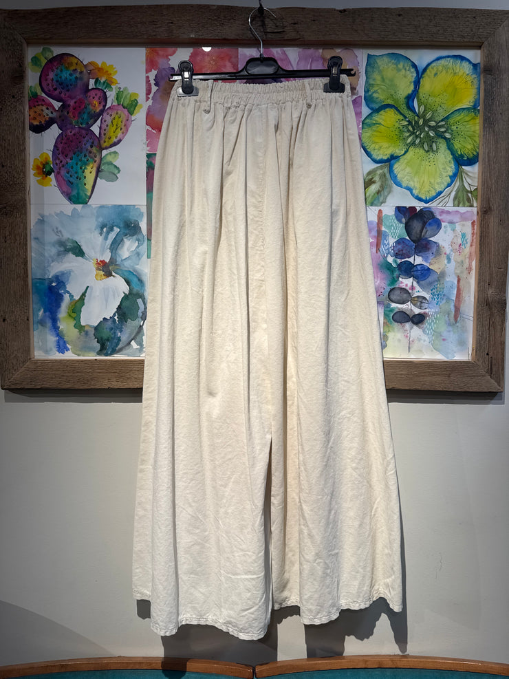 Pantalone ampio velluto 2000 righe panna