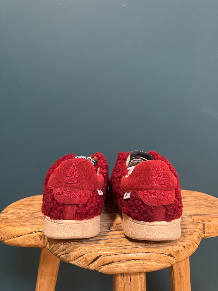 Sneakers fur burgundy Elena Iachi