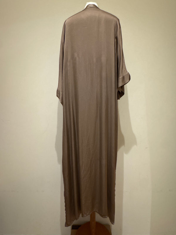 Kimono lungo in viscosa e seta bronzo
