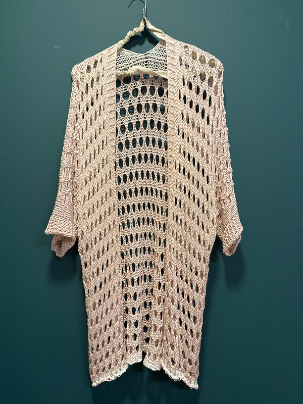 Cardigan maglia rosa tenue