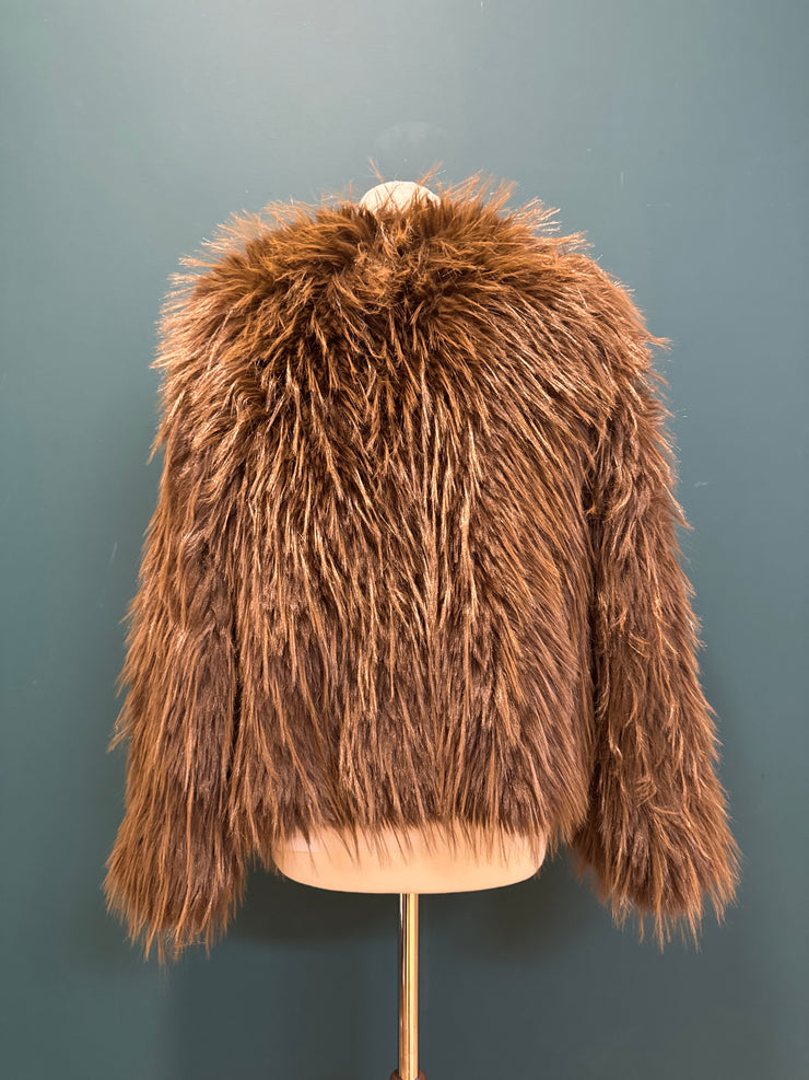 Giacca eco pelliccia marrone