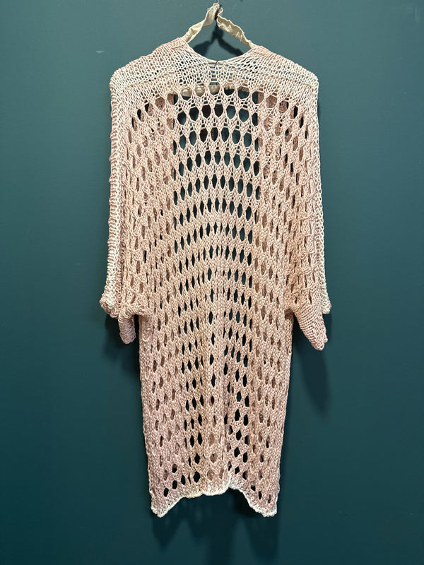 Cardigan maglia rosa tenue
