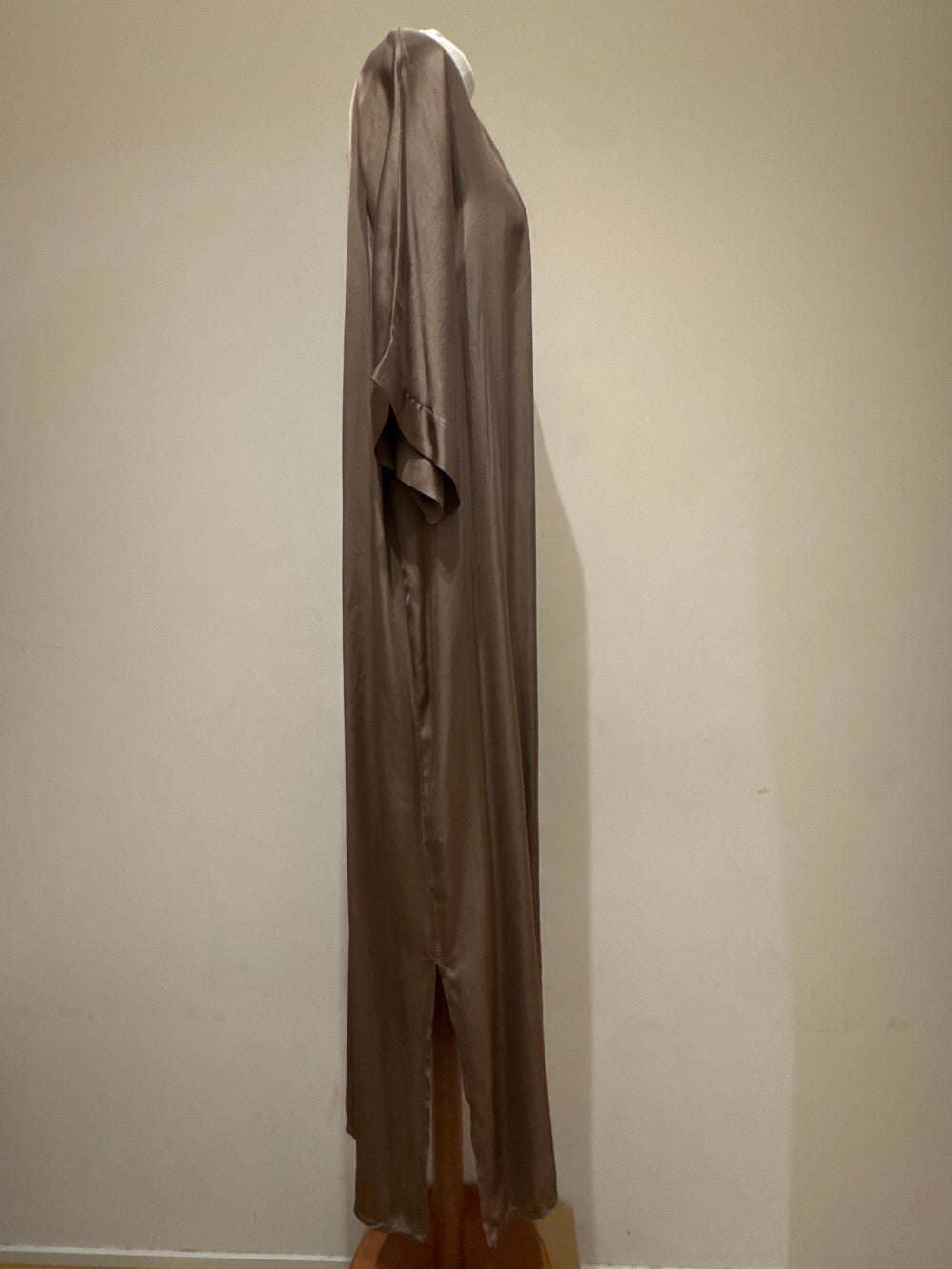 Kimono lungo in viscosa e seta nero