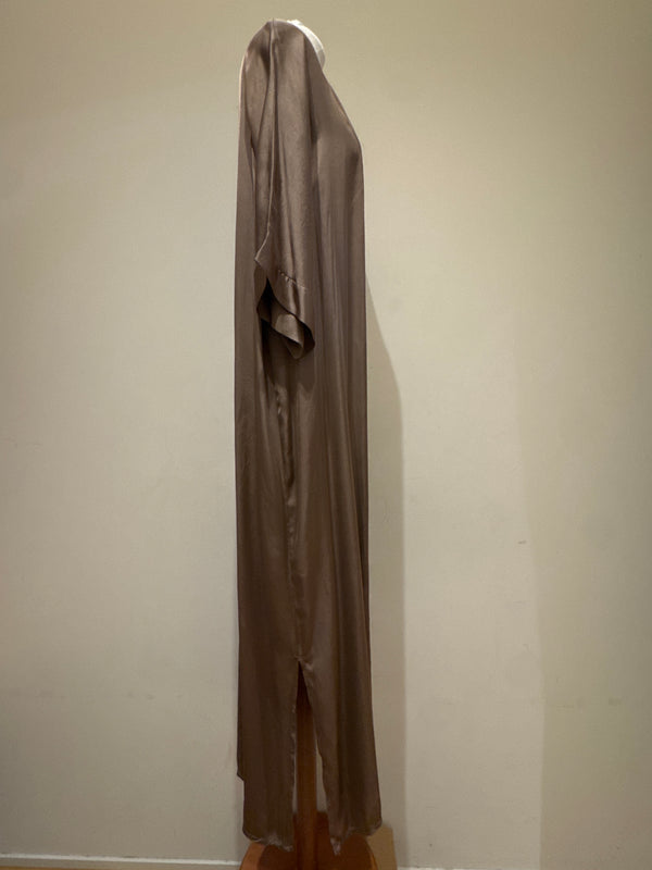 Kimono lungo in viscosa e seta bronzo