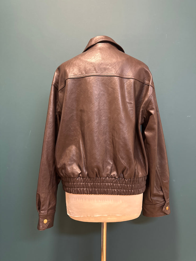 Bomber eco pelle testa moro