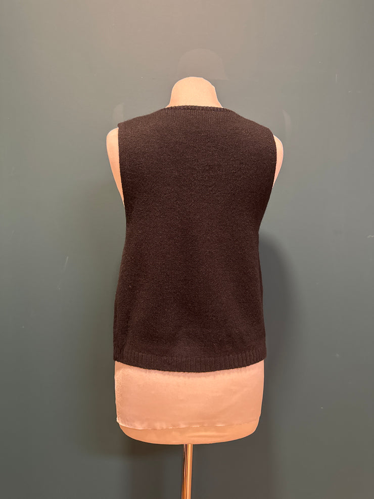 Gilet maglia nero ricami