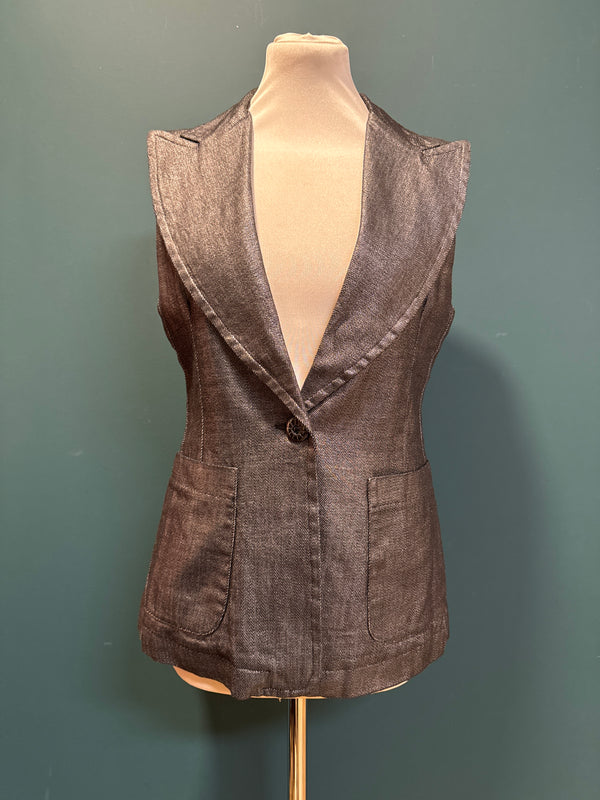 GILET BOBBY denim silver Japan shaft