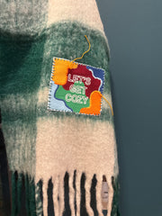 Sciarpa de Siena  recycled wool multicolor hand stitched patch LET’S GET COZY