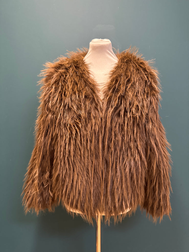 Giacca eco pelliccia marrone