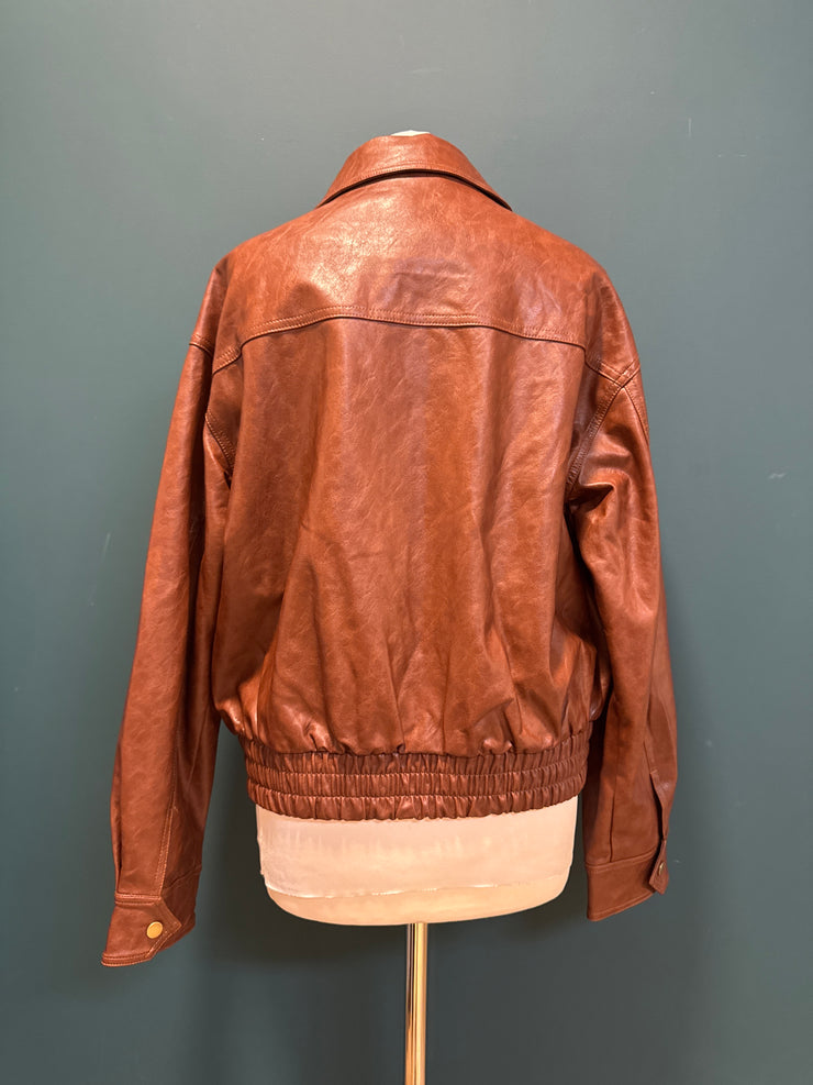 Bomber ecopelle cuoio