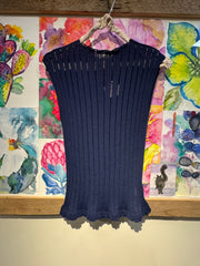 Top maglia blu