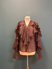 Camicia volant marrone
