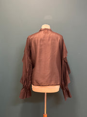 Camicia volant marrone