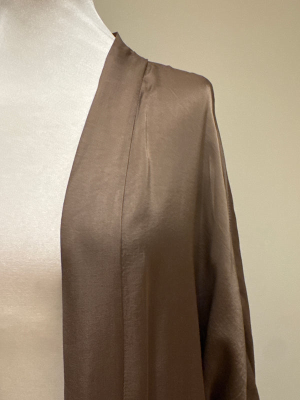 Kimono lungo in viscosa e seta bronzo