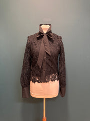 Camicia pizzo fiocco nera