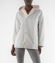GIACCA REVERSIBILE IN NYLON MEMORY - PANNA/DIGITAL GREY