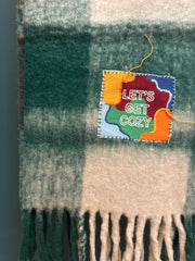 Sciarpa de Siena  recycled wool multicolor hand stitched patch LET’S GET COZY