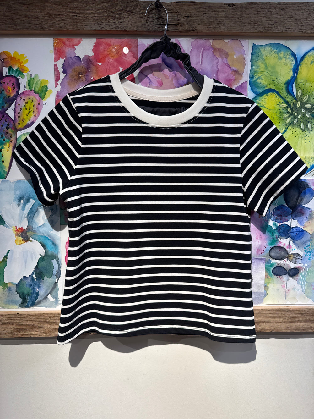 T-shirt super a righe bianco e nero