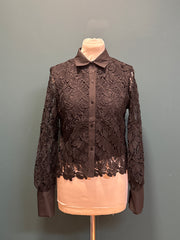 Camicia pizzo fiocco nera