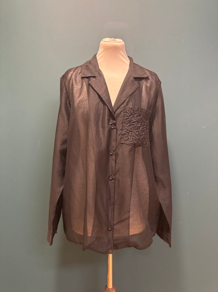 Camicia con tasca nera