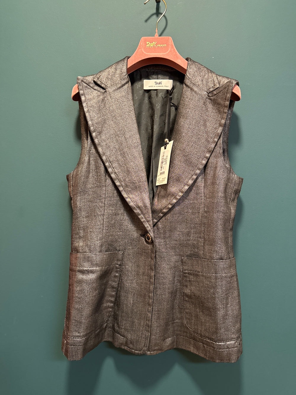 GILET BOBBY denim silver Japan shaft