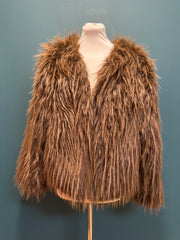 Giacca eco pelliccia marrone