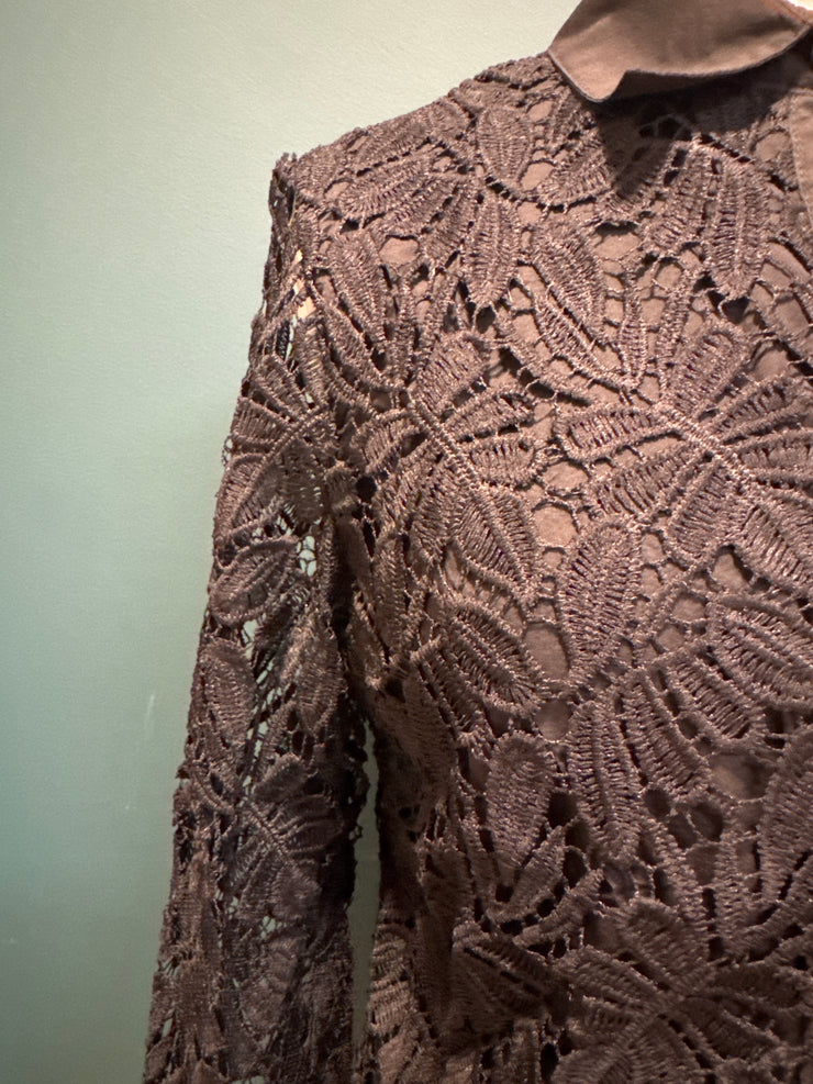 Camicia pizzo fiocco nera