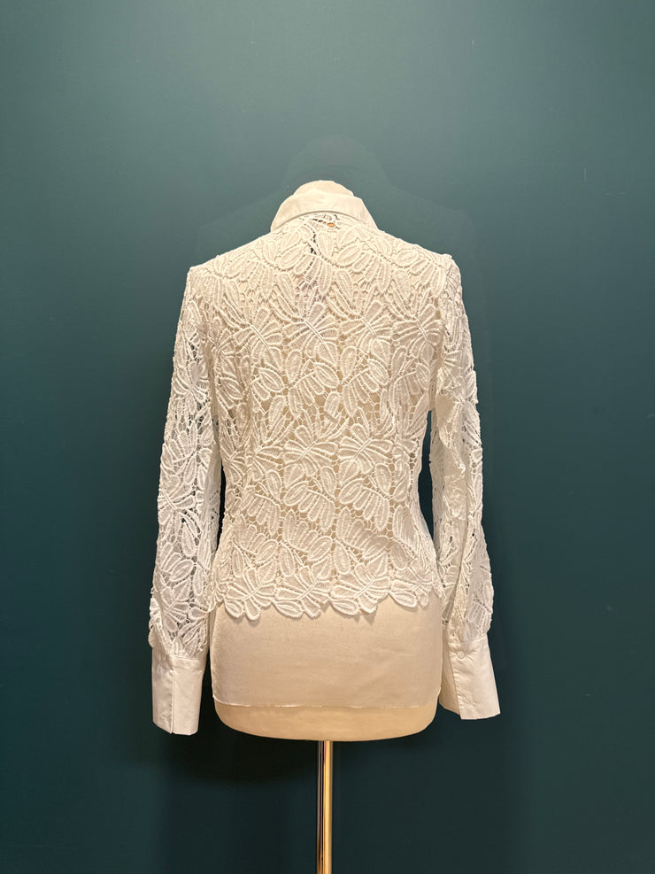 Camicia pizzo bianca fiocco
