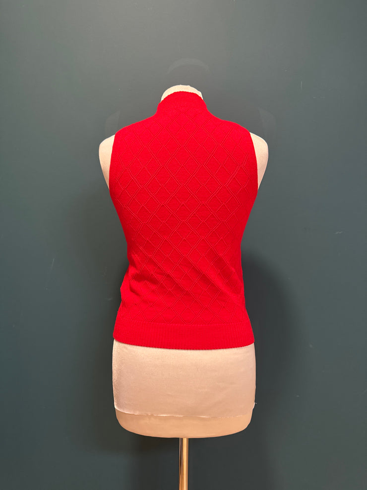 Top  rosso rombi