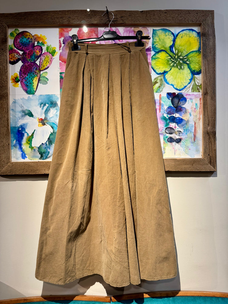 Pantalone ampio velluto 2000 righe cammello