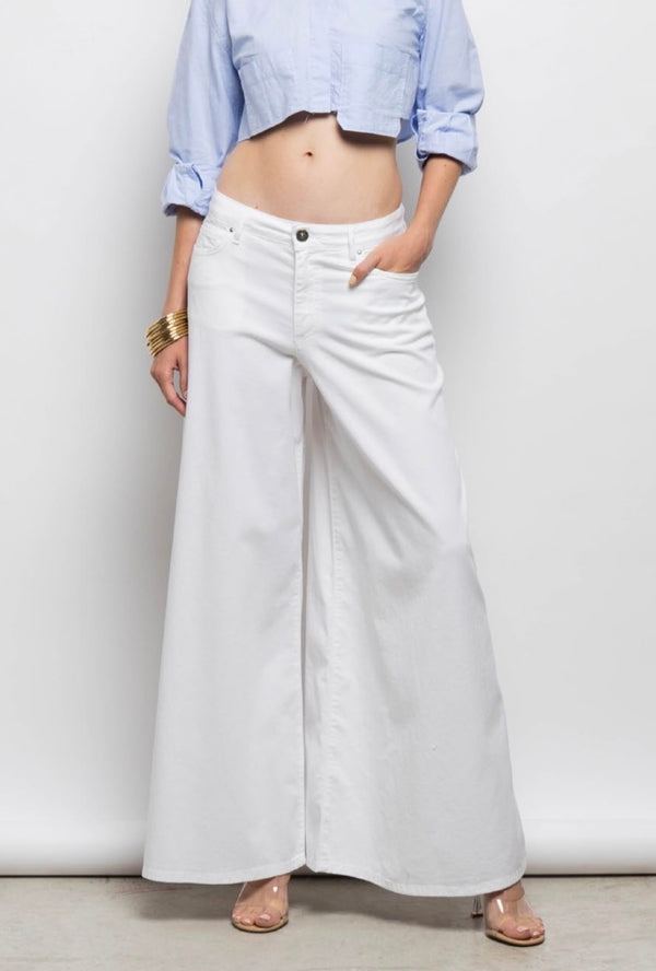 Jeans bianco super flare GEMMA GOD SAVE DENIM