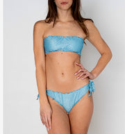 Bikini fascia lurex azzurro