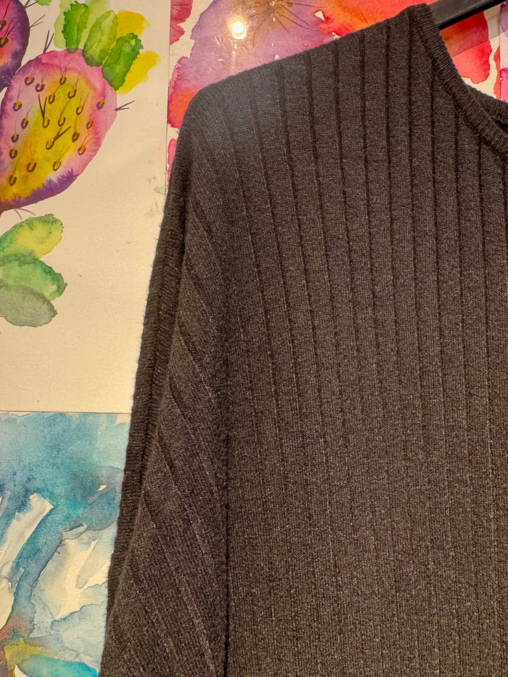 Abito maglia costine nero