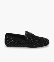 Mocassino strass nero su nero