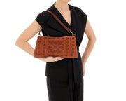 Pochette laserata cognac