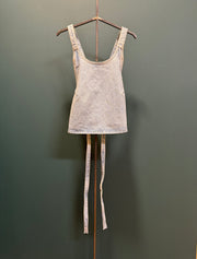Top denim incrocio