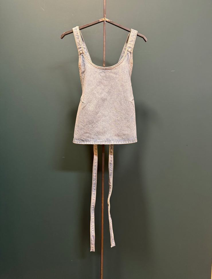 Top denim incrocio
