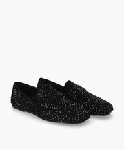 Mocassino strass nero su nero