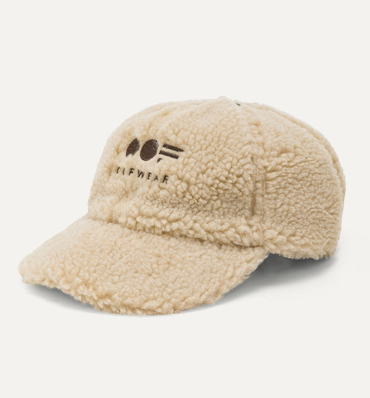 Cappello con frontino in eco montone marrone crema oof wear