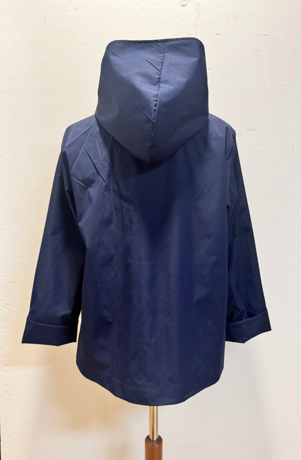 Giacca blu con cappuccio