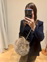 Borsa bauletto Ecopelliccia taupe