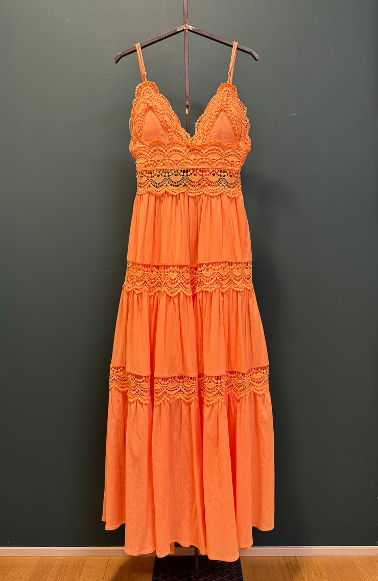 Abito pizzo spalline melone