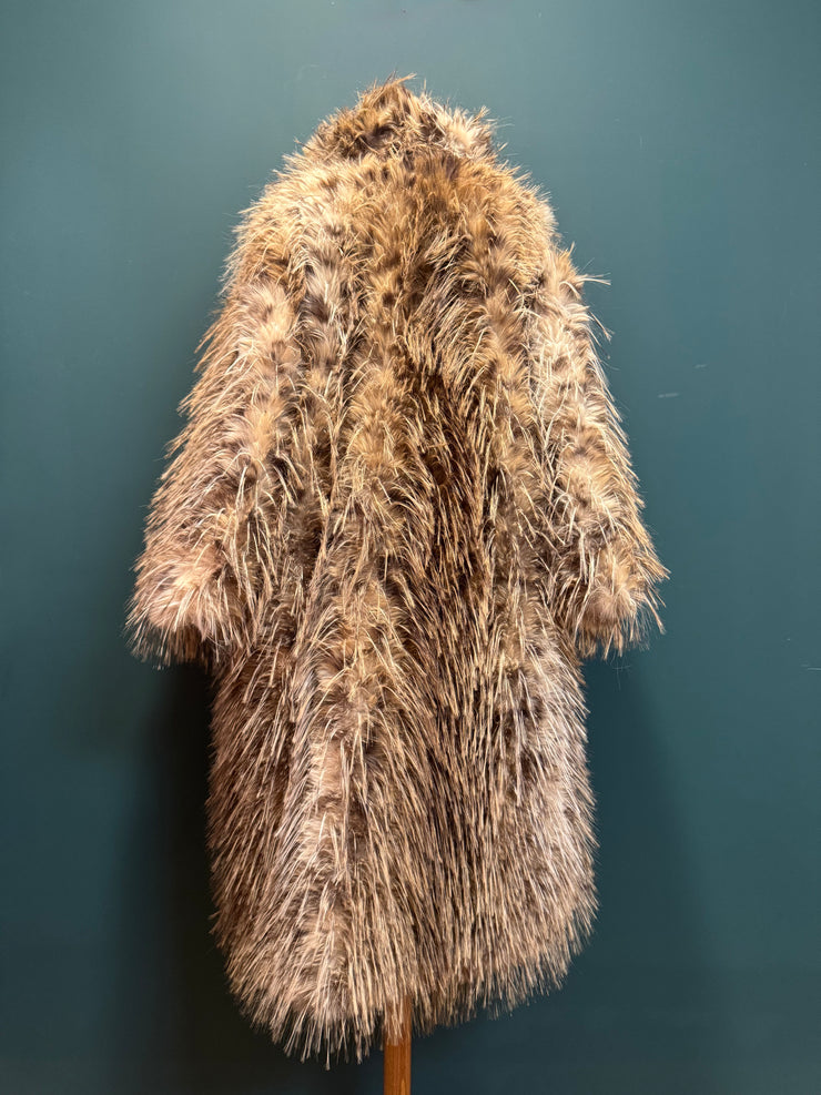 Cappotto eco pelliccia ecrù
