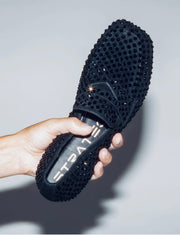 Mocassino strass nero su nero
