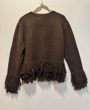 Maglia caffè con frange