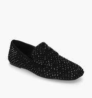 Mocassino strass nero su nero