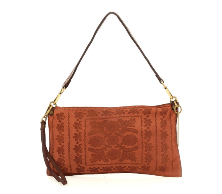 Pochette laserata cognac